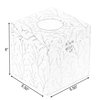 Vintiquewise Square Velvet Modern Paper Facial Tissue Box Holder, White QI003978_SQ_WT